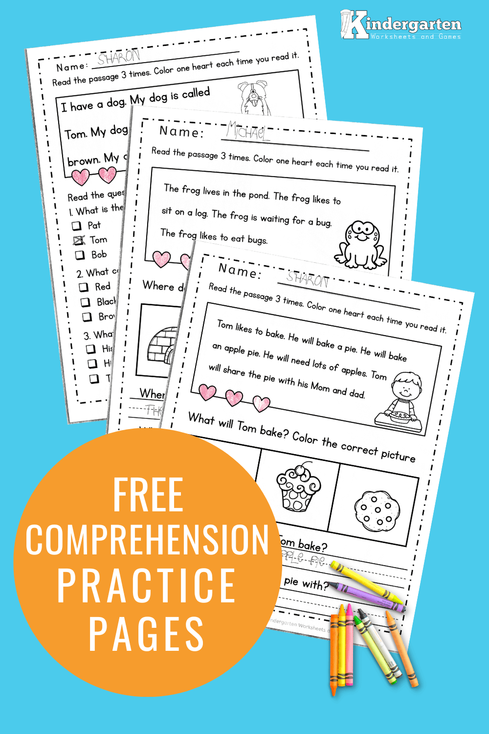 Free Kindergarten Reading Comprehension Worksheets Pdf
