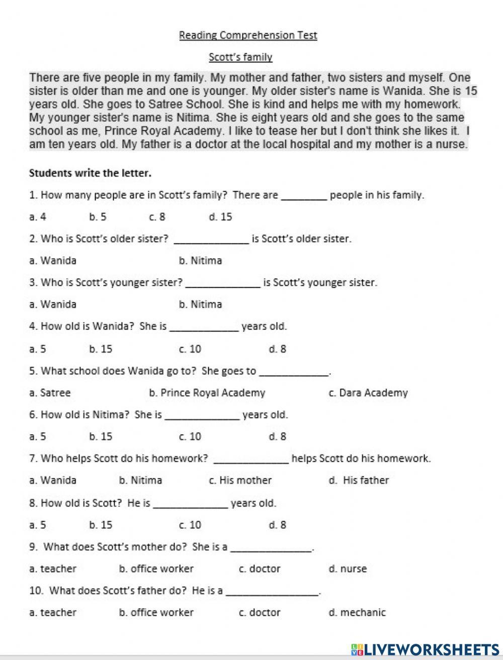 Free Reading Comprehension Multiple Choice Worksheet Download Free Reading Comprehension Multiple Choice Worksheet Png Images Free Worksheets On Clipart Library