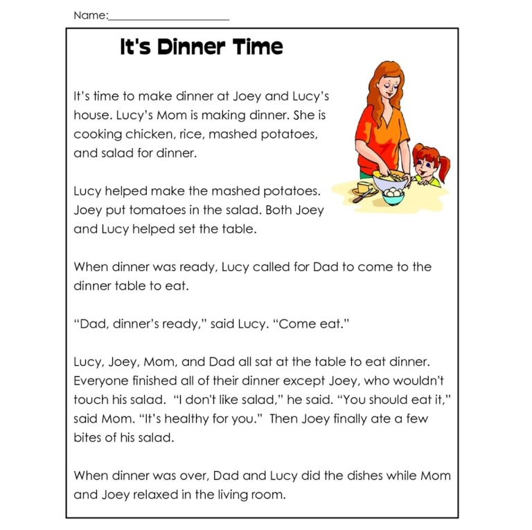 Free Reading Comprehension Worksheets 123 Worksheets