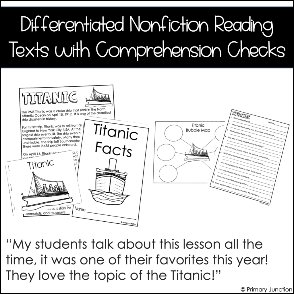 Free Titanic Reading Comprehension Worksheets