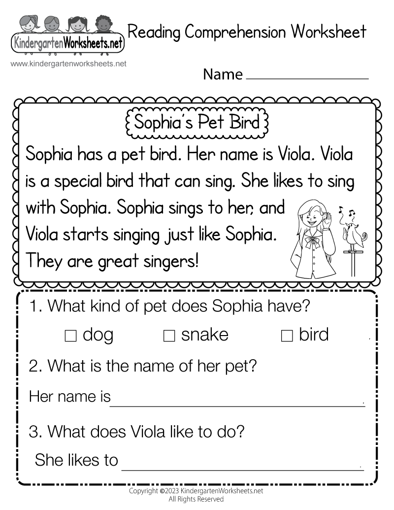 Fun Comprehension Worksheets For Kids Improve Reading Skills