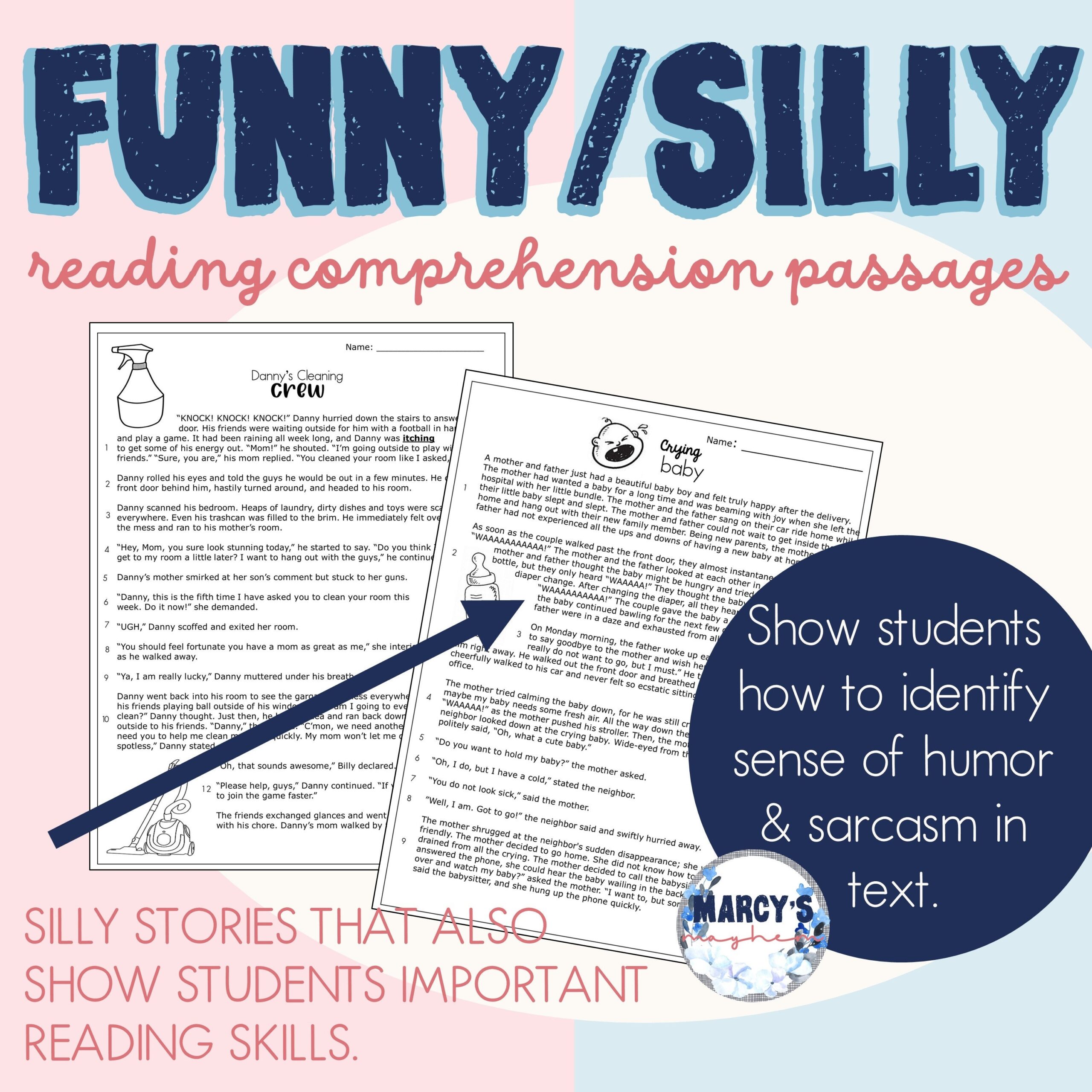 Funny Reading Comprehension 4th U0026 5th Silly Stories Oral Fluency Passages Etsy