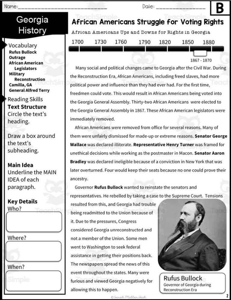 Georgia Reconstruction Reading Packet
