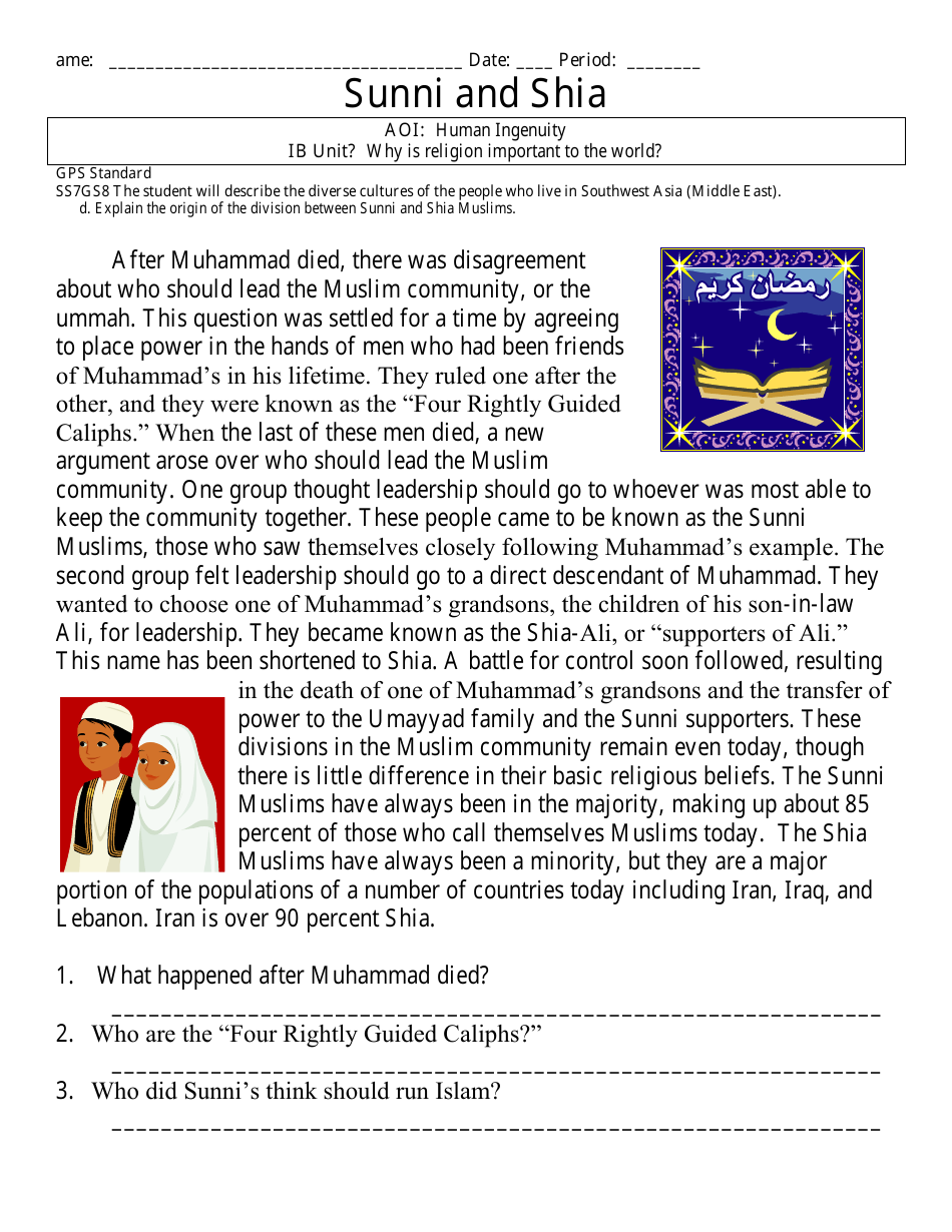Islam Reading Comprehension Worksheet Pdf