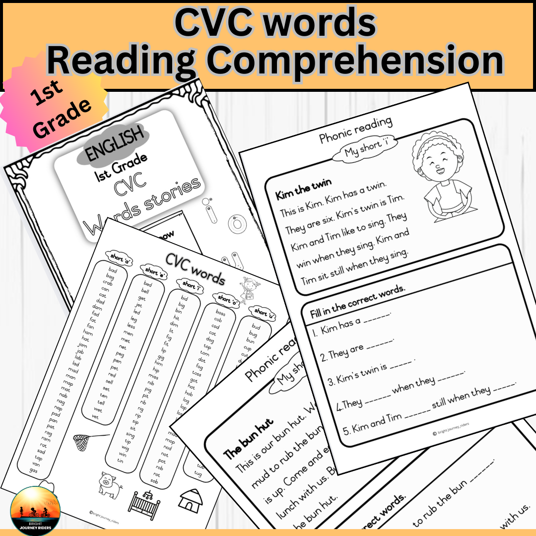 Grade 1 CVC Reading Comprehension Book Teacha 
