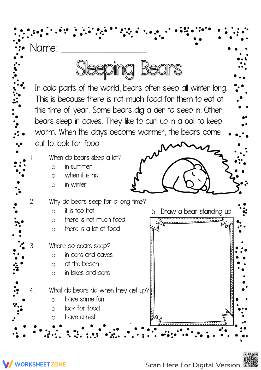 Reading Comprehension Worksheets Winter