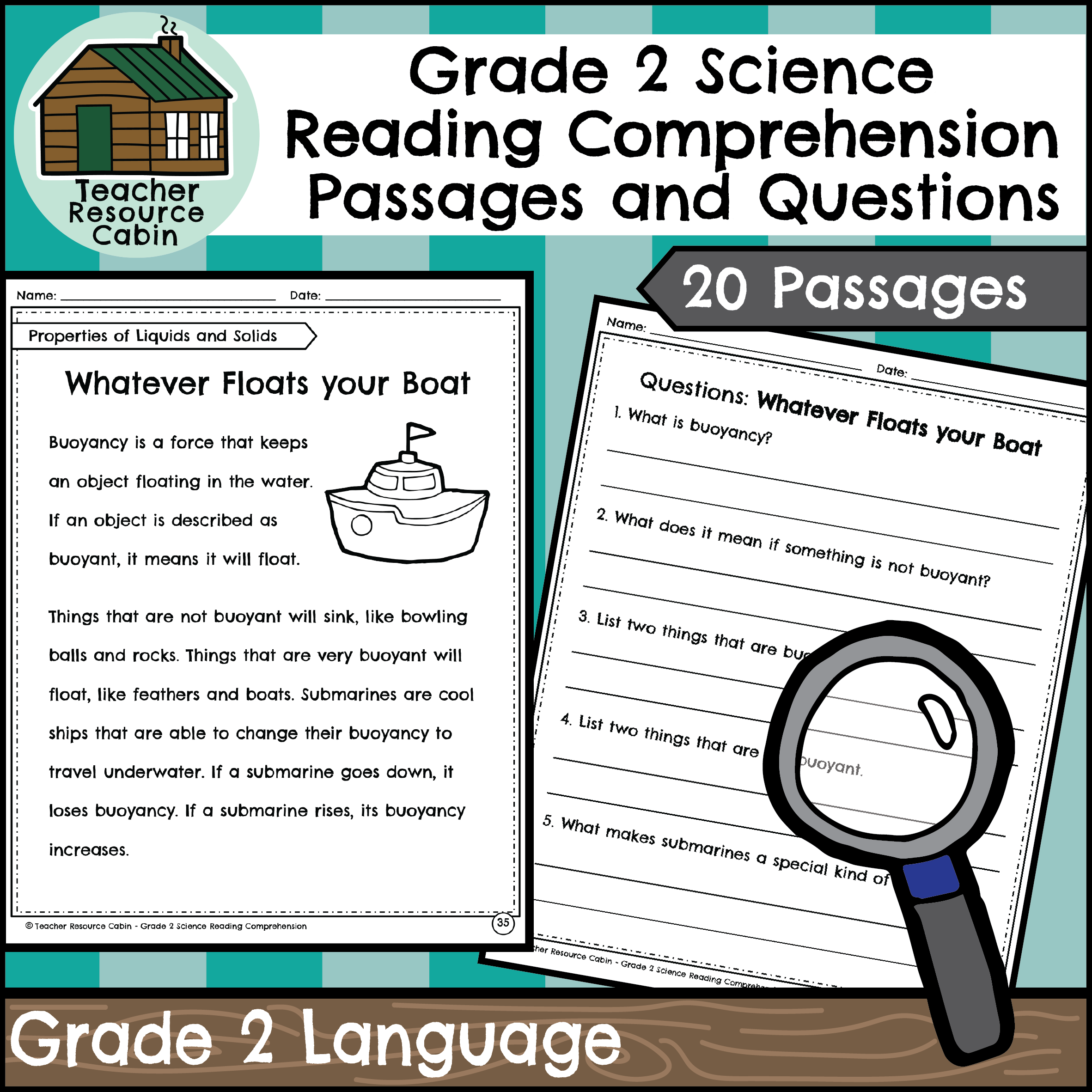 Grade 2 Science Reading Comprehension Passages And Questions Teacher Resource Cabin