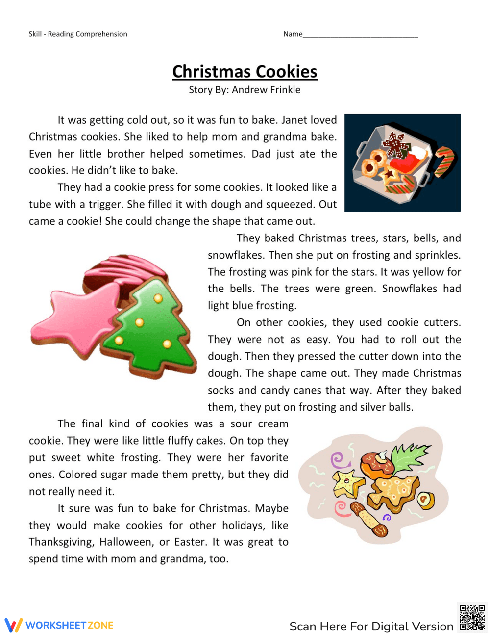 Grade 3 Christmas Comprehension Worksheets