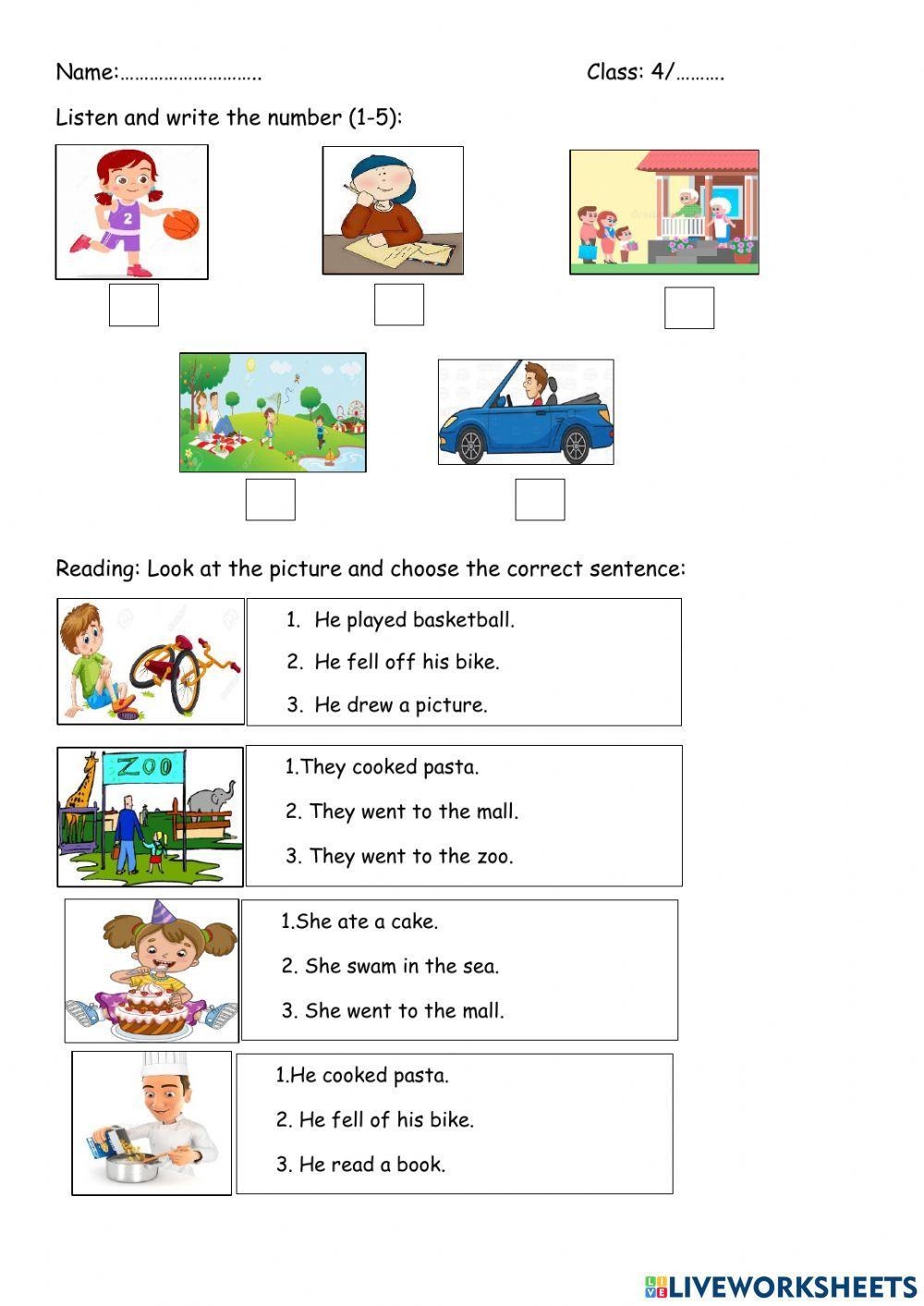 Grade 4 Listening And Reading Activity Worksheet Live Worksheets 