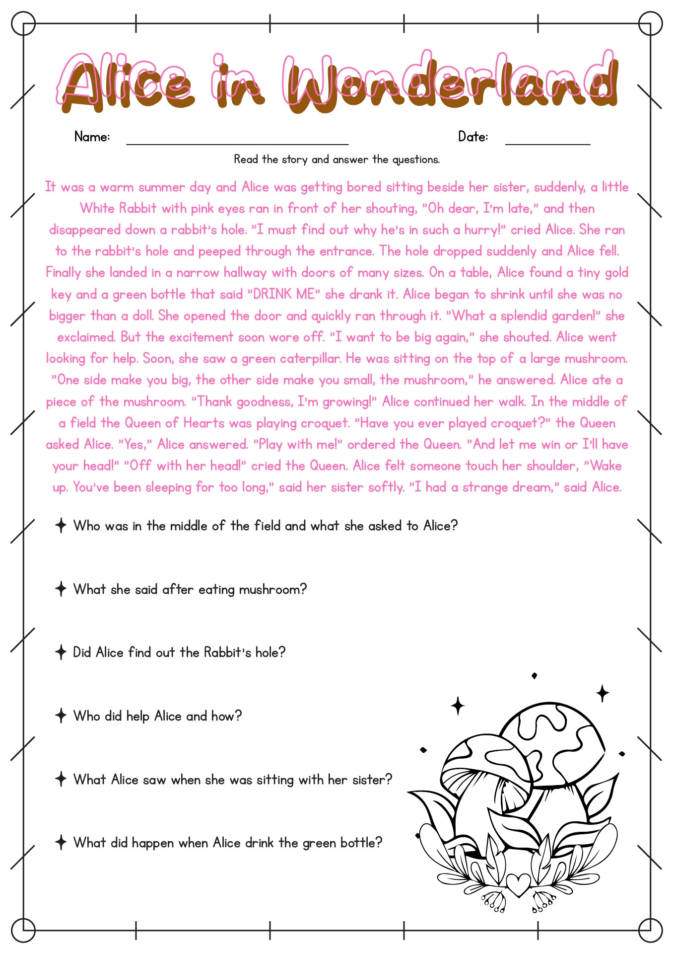 Grade 4 Reading Comprehension Free English Worksheets 