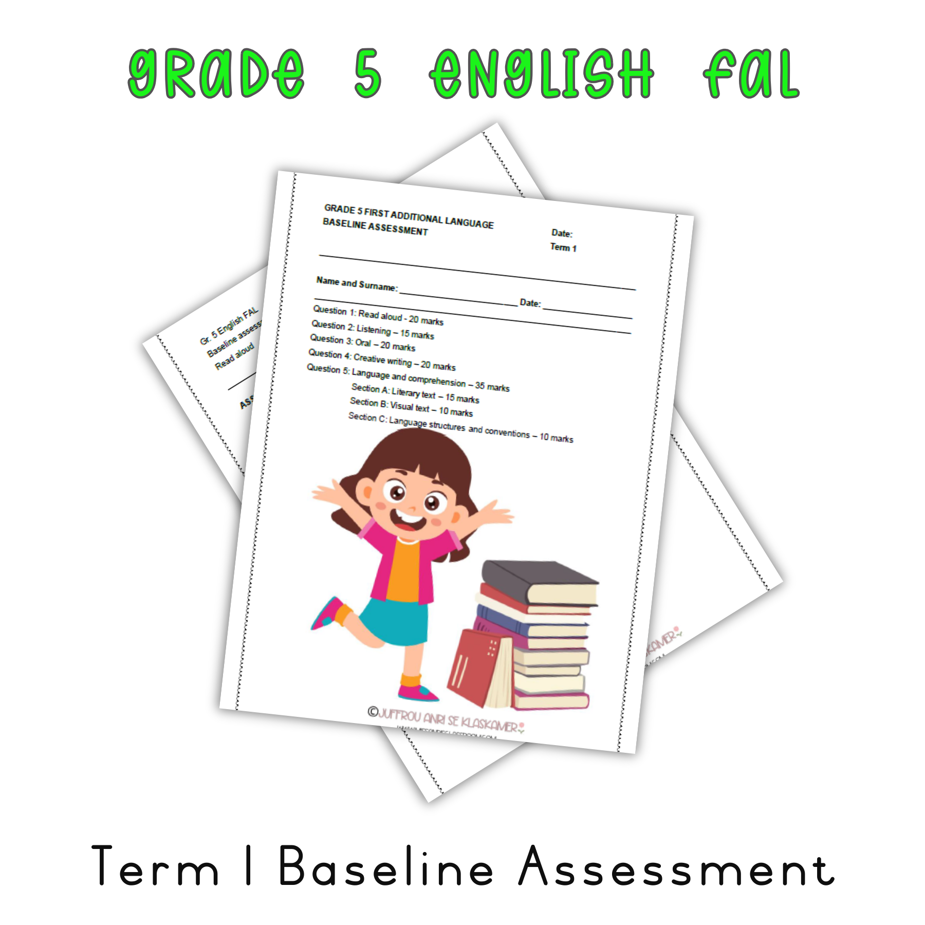 Grade 5 English FAL Term 1 Baseline Assessment 2025 