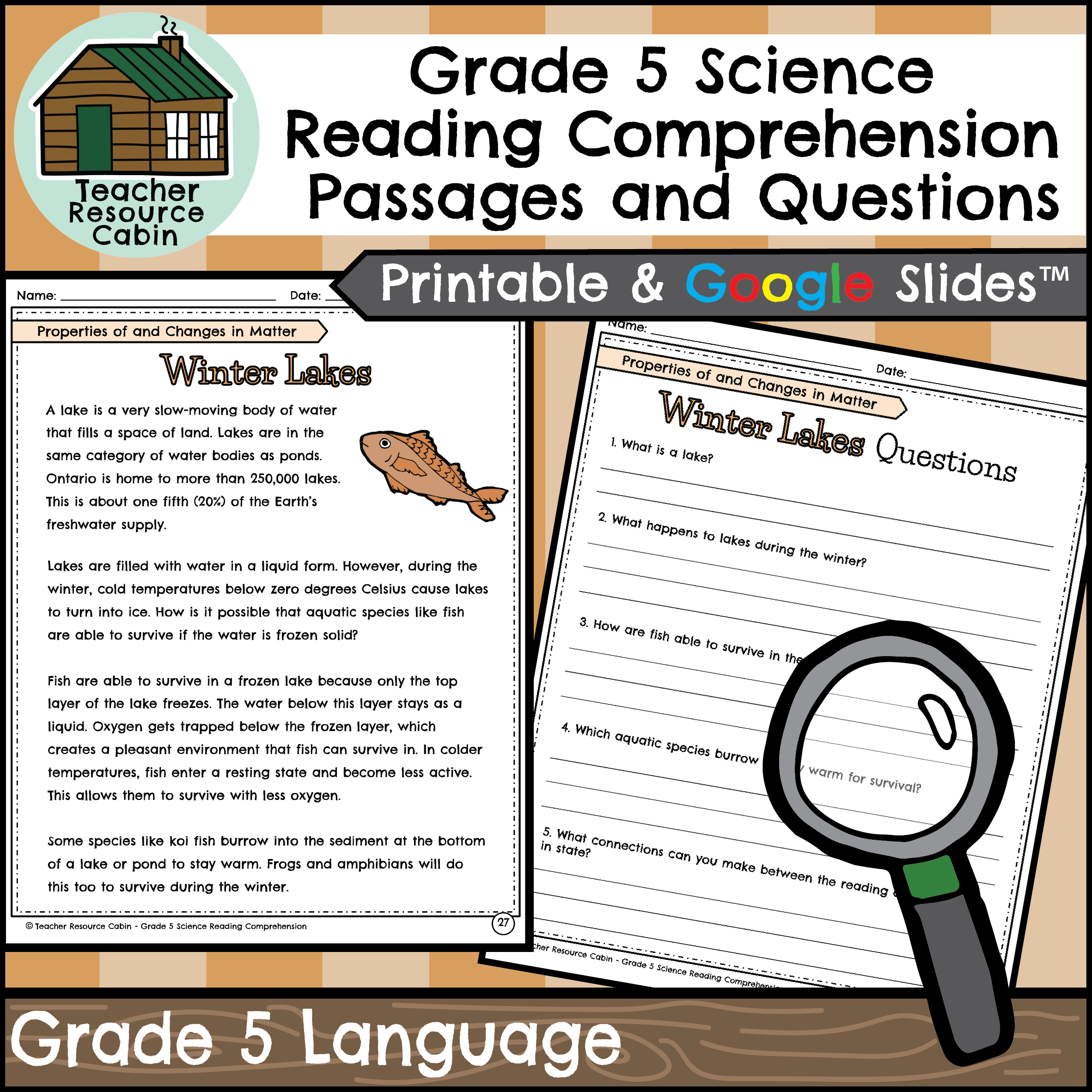 Grade 5 Science Reading Comprehension Passages And Questions Teacher Resource Cabin