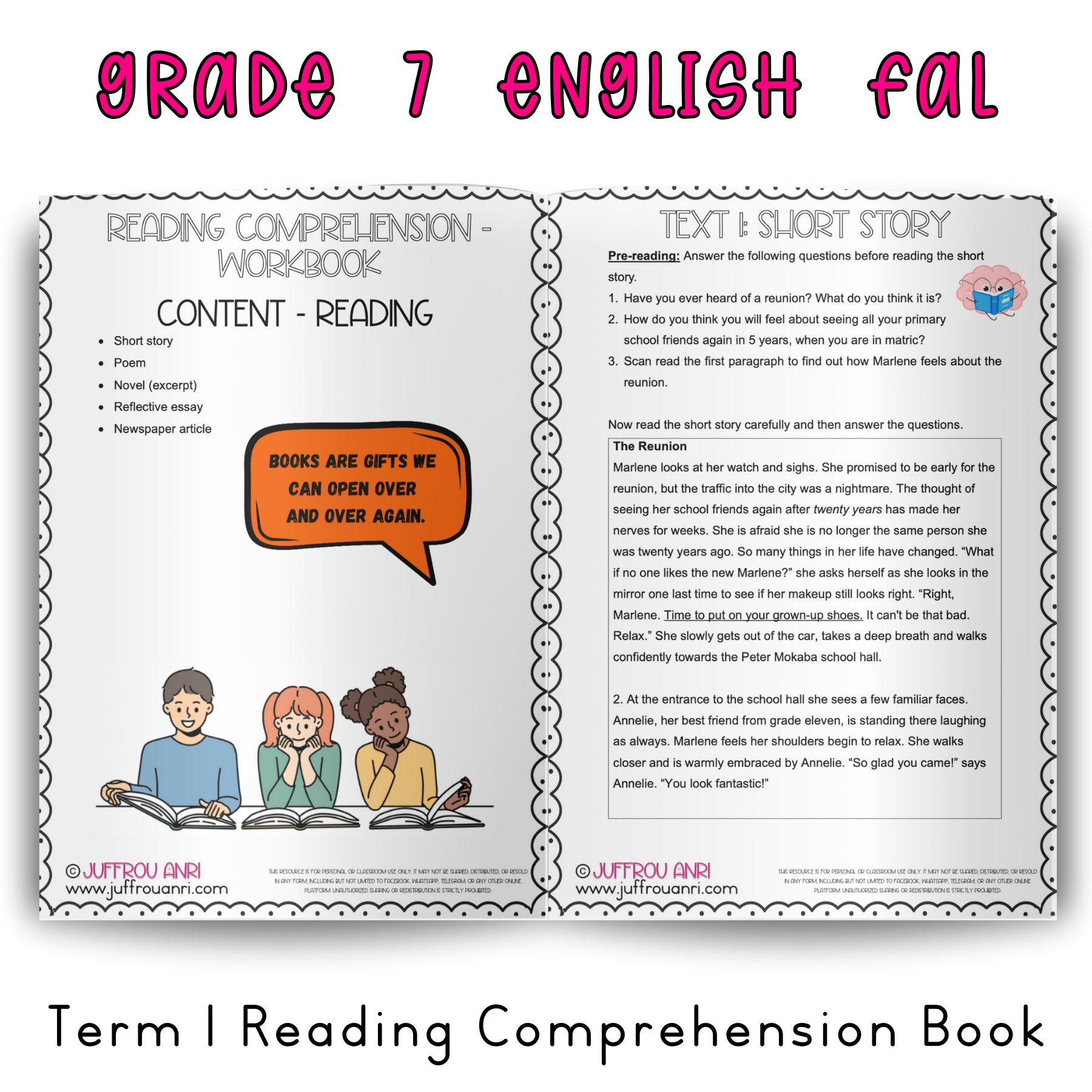 Grade 7 English FAL Reading Comprehension Book Term 1 2025 