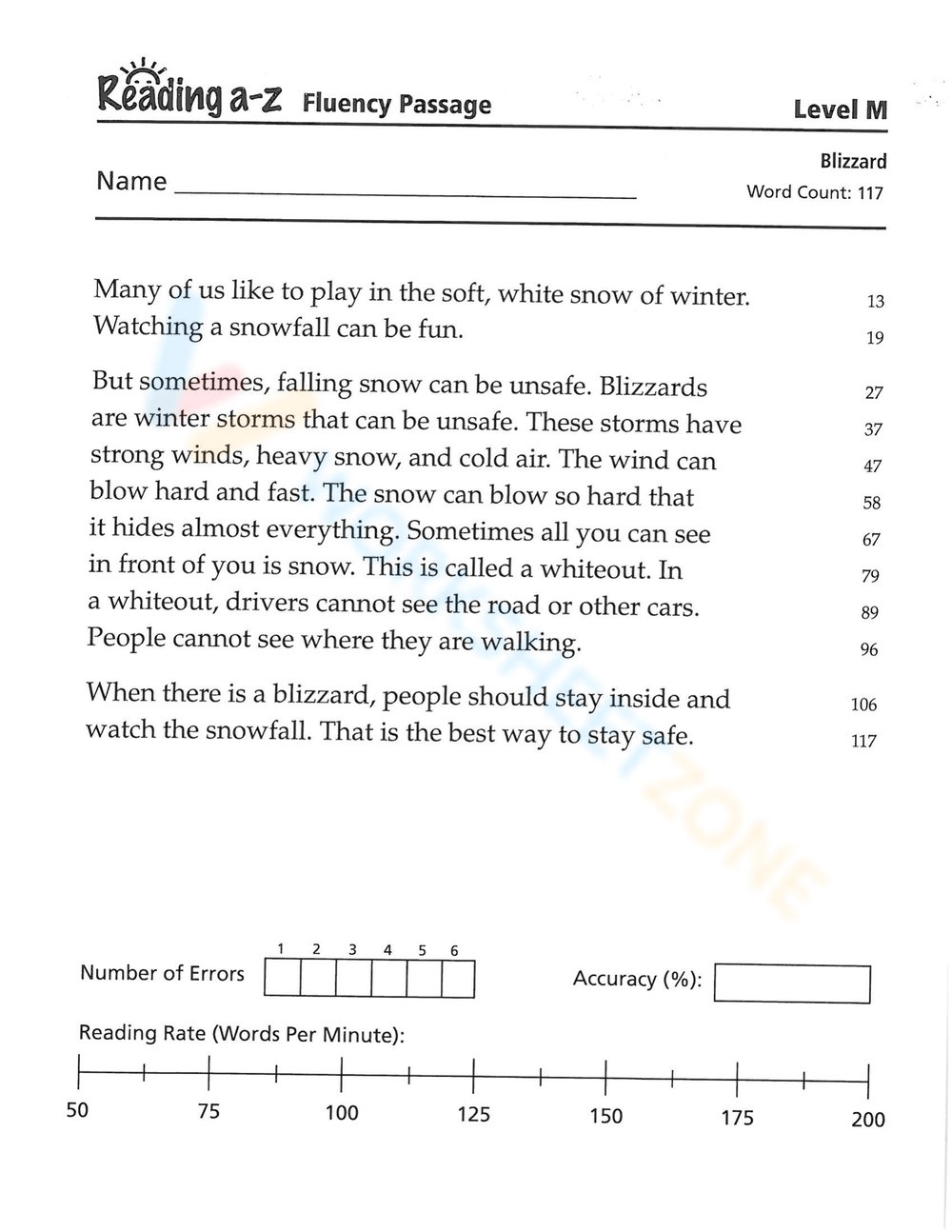 Level M Reading Comprehension Worksheets