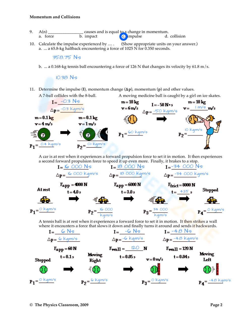 Grade 9 Momentum And Impulse Worksheets 2025
