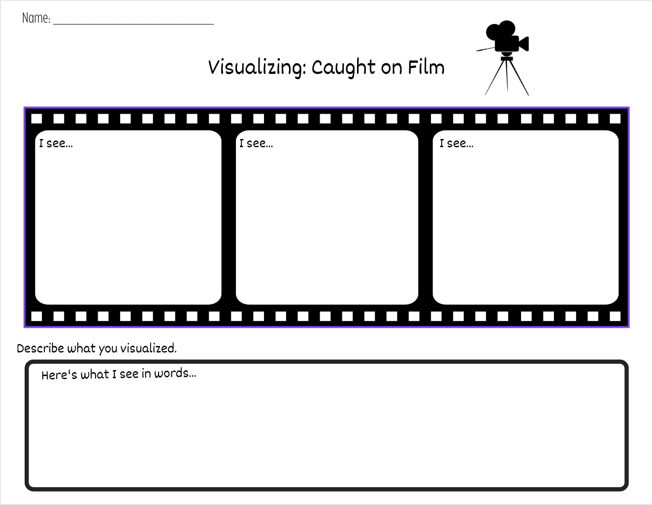 Graphic Organizer Worksheets Visualizing Strategy For Reading Comprehension
