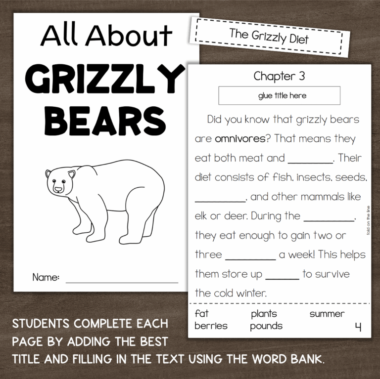 Grizzly Bears Interactive Reading Comprehension