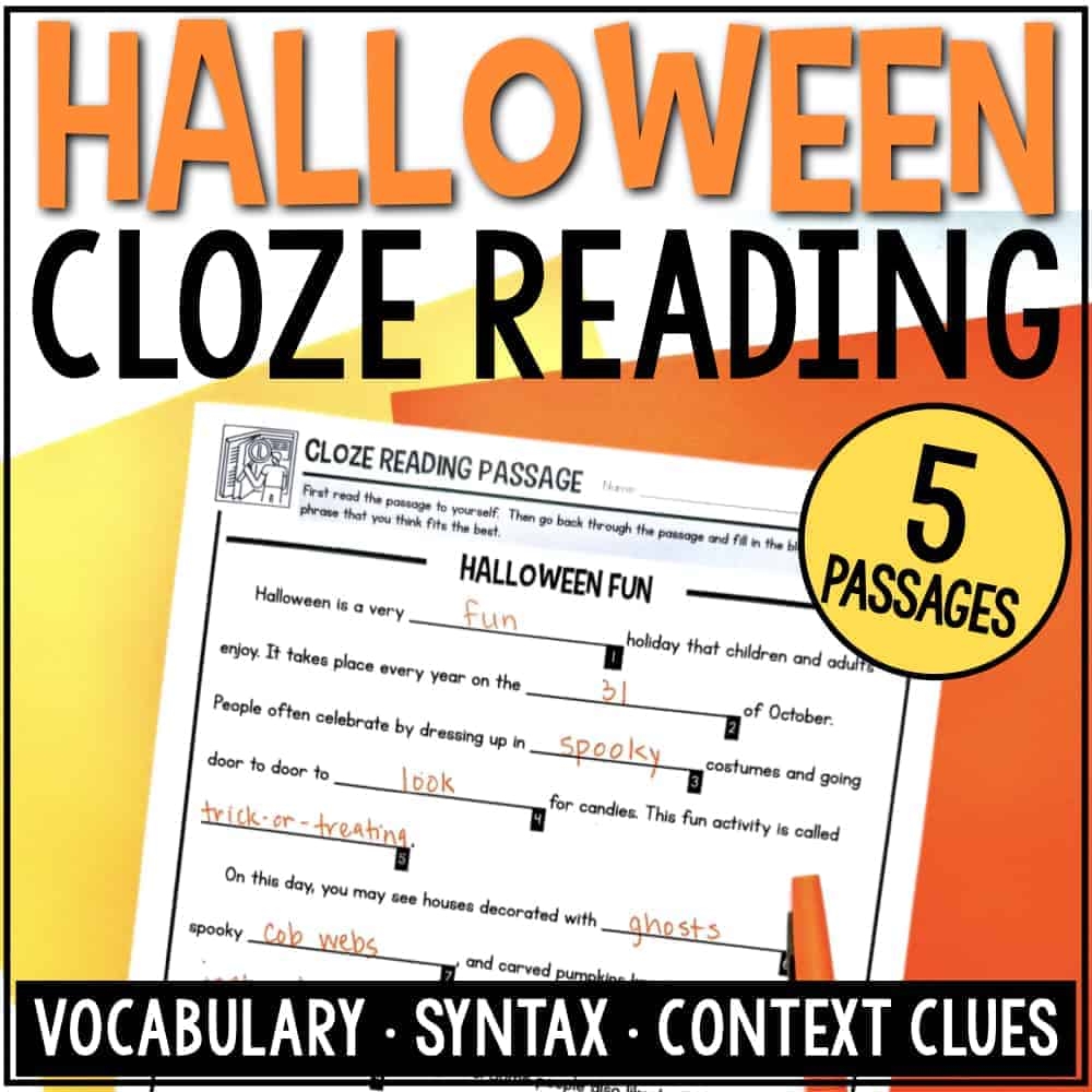 Third Grade Halloween Reading Comprehension Worksheets