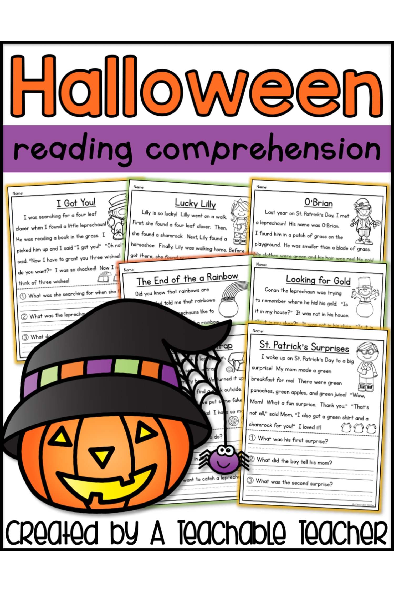 Halloween Reading Comprehension A Teachable Teacher