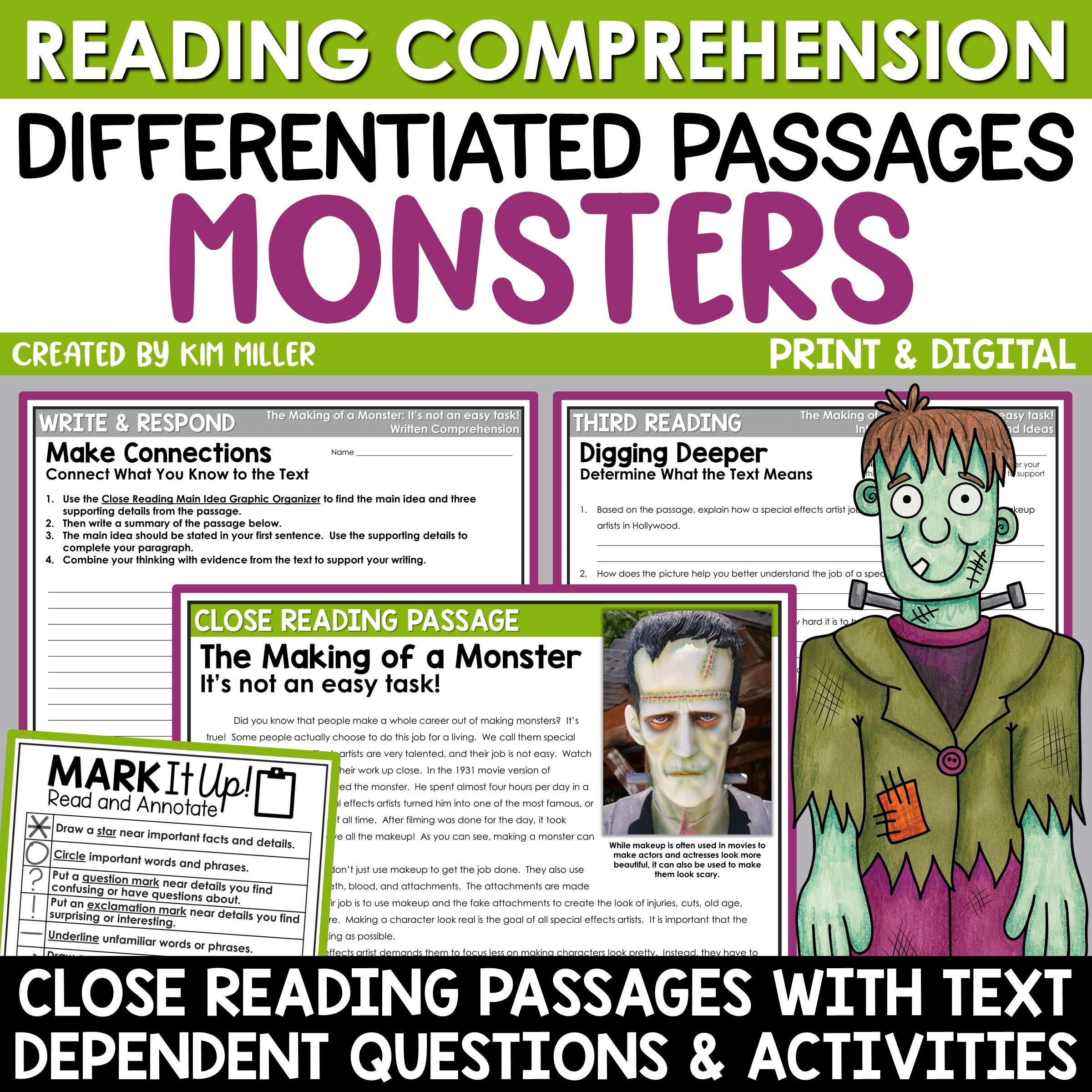 Halloween Reading Comprehension Passages Ghosts A Love Of Teaching Kim Miller