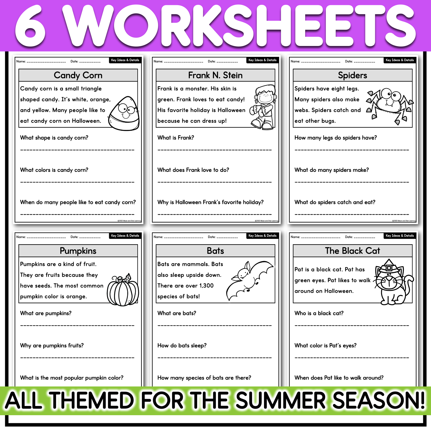 Reading Comprehension Worksheet Halloween