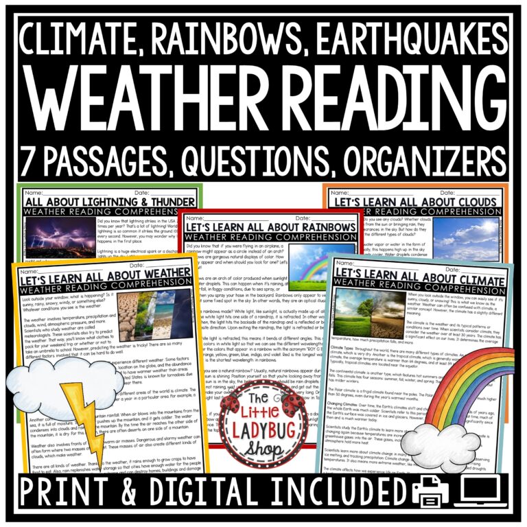 Hazardous Types Of Weather Reading Comprehension Passages The Little Ladybug Shop