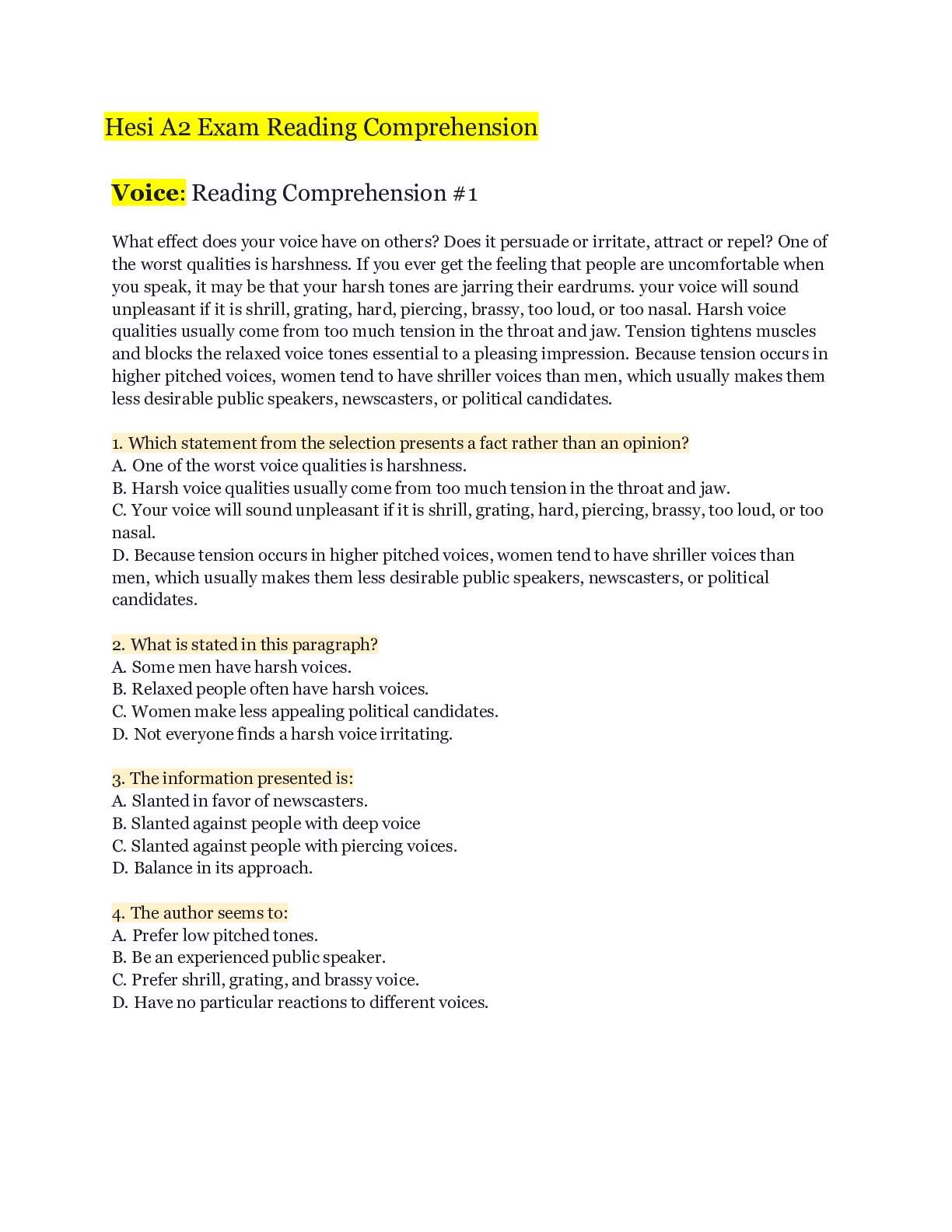 HESI READING BUNDLE QUESTIONS U0026 ANSWERS NEW 2024 DocMerit