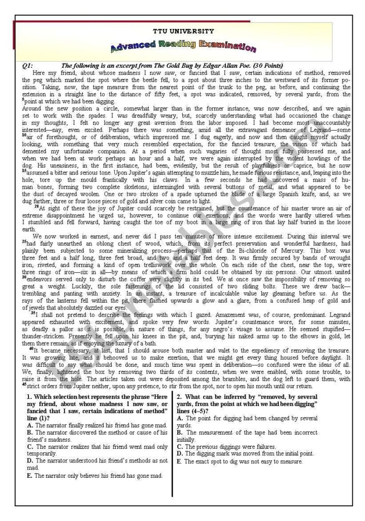 Advanced Level Reading Comprehension Worksheets Reading Comprehension