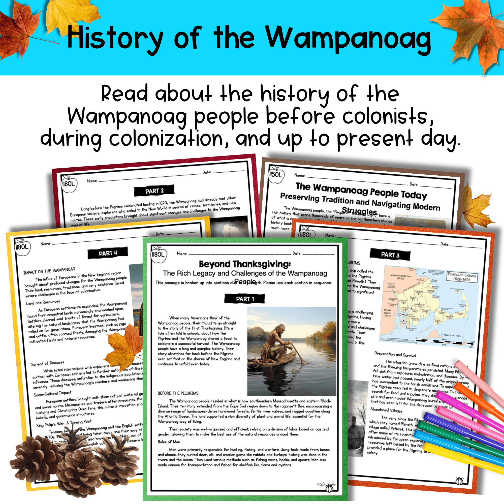 History Of Thanksgiving Reading Comprehension Middle School MagiCore