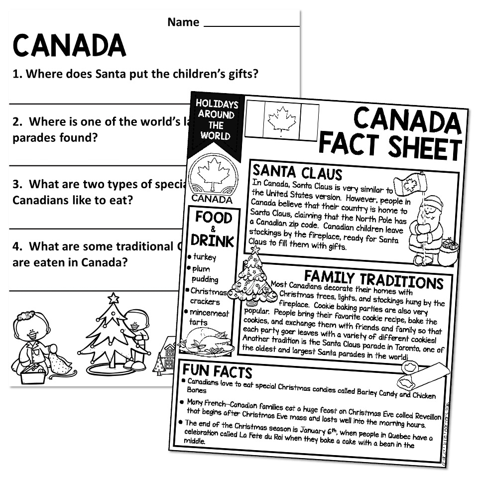 Holidays Around The World Canada Reading Passage Lucky Little 