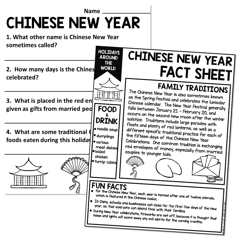 New Year Reading Comprehension Worksheet