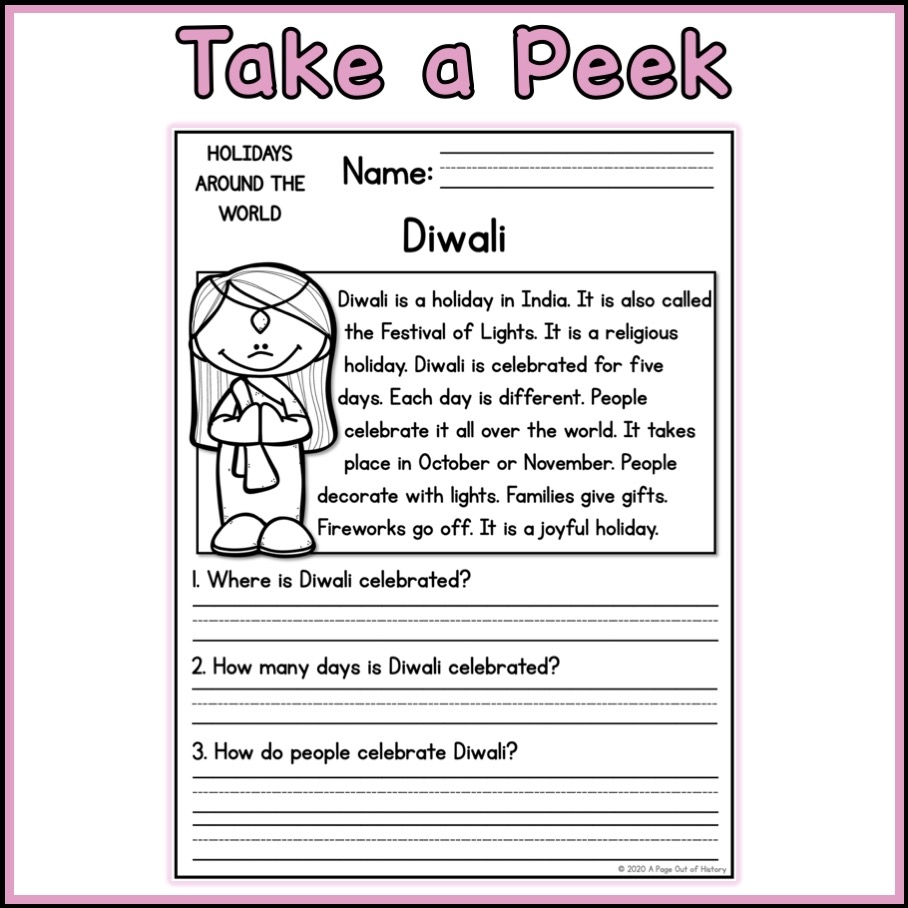 Holidays Around The World Social Studies Reading Comprehension Passages K 2