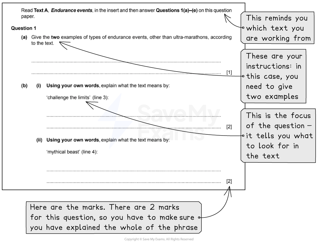 How To Answer Question 1 Comprehension Cambridge CIE IGCSE English Language Revision Notes 2018