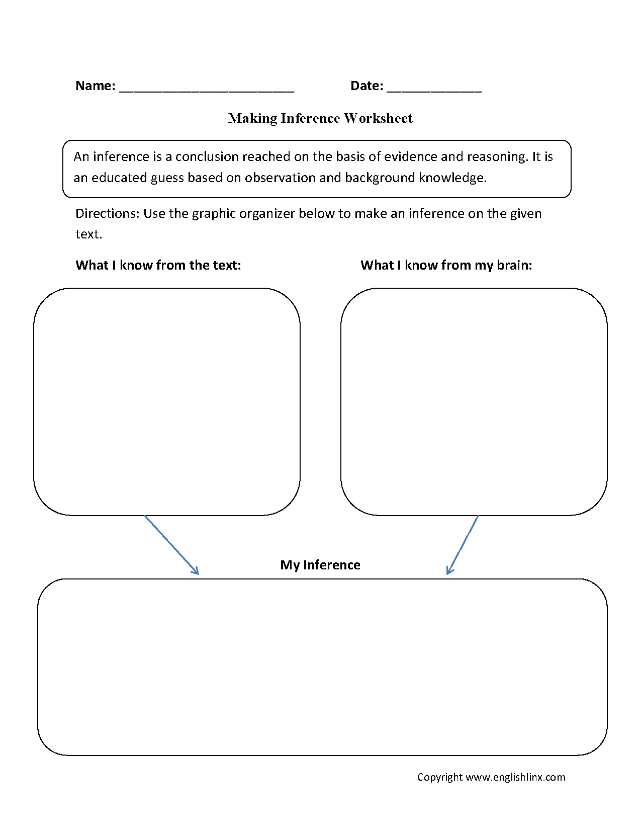 Reading Comprehension Making Inferences Worksheet