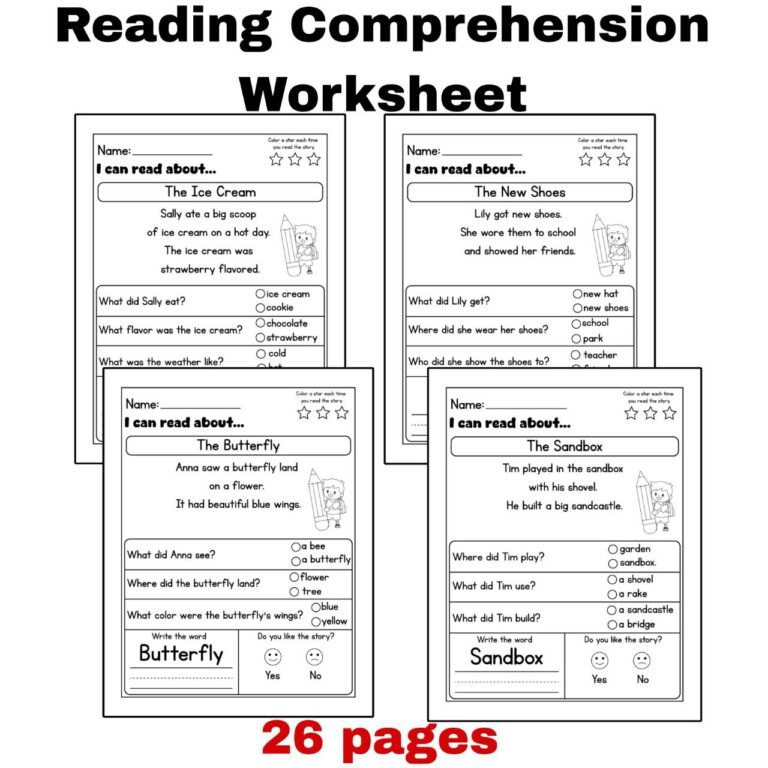 Interactive Reading Comprehension Worksheets