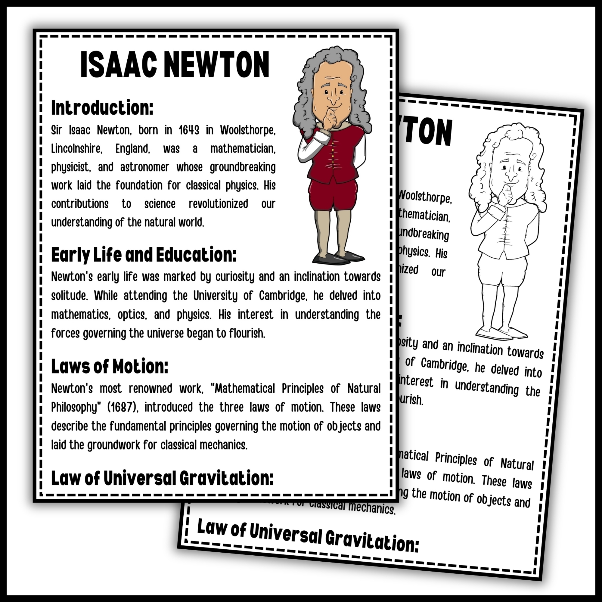 Isaac Newton Reading Comprehension Passage U0026 Questions Made By Teachers