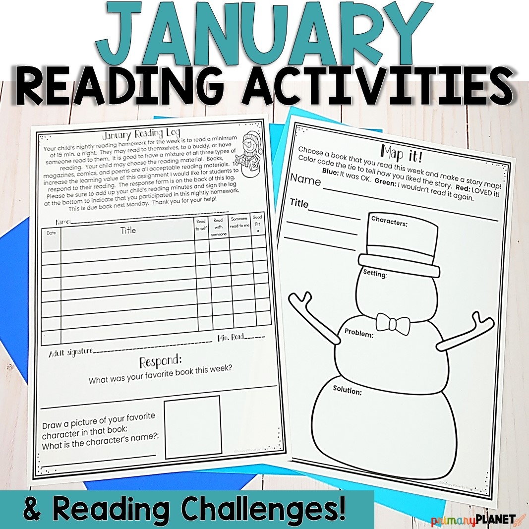 January Reading Activities Reading Log Printable Reading For Comprehension Worksheets Reading Challenges Primary Planet