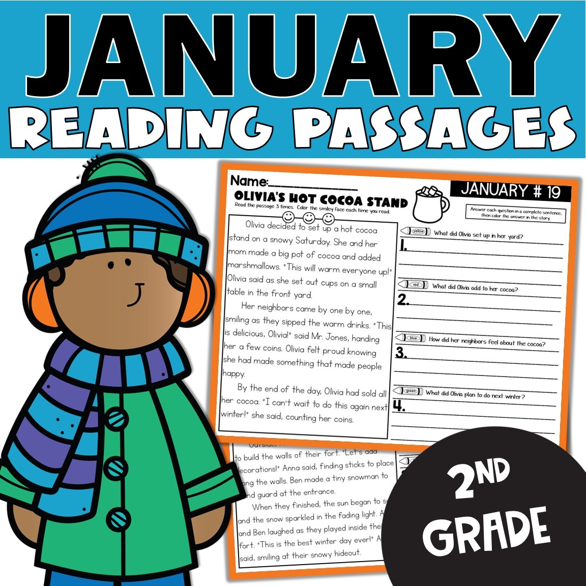 January Reading Passages For 2nd Grade With Comprehension Text Evidence