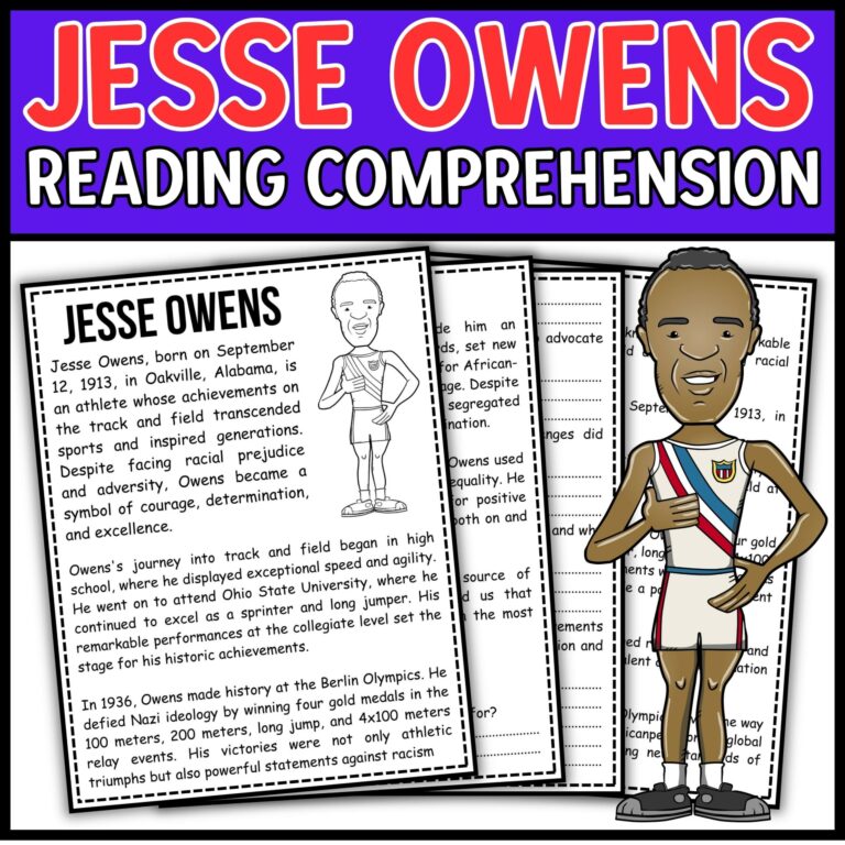 Jesse Owens Reading Comprehension Passage U0026 Questions Made By Teachers