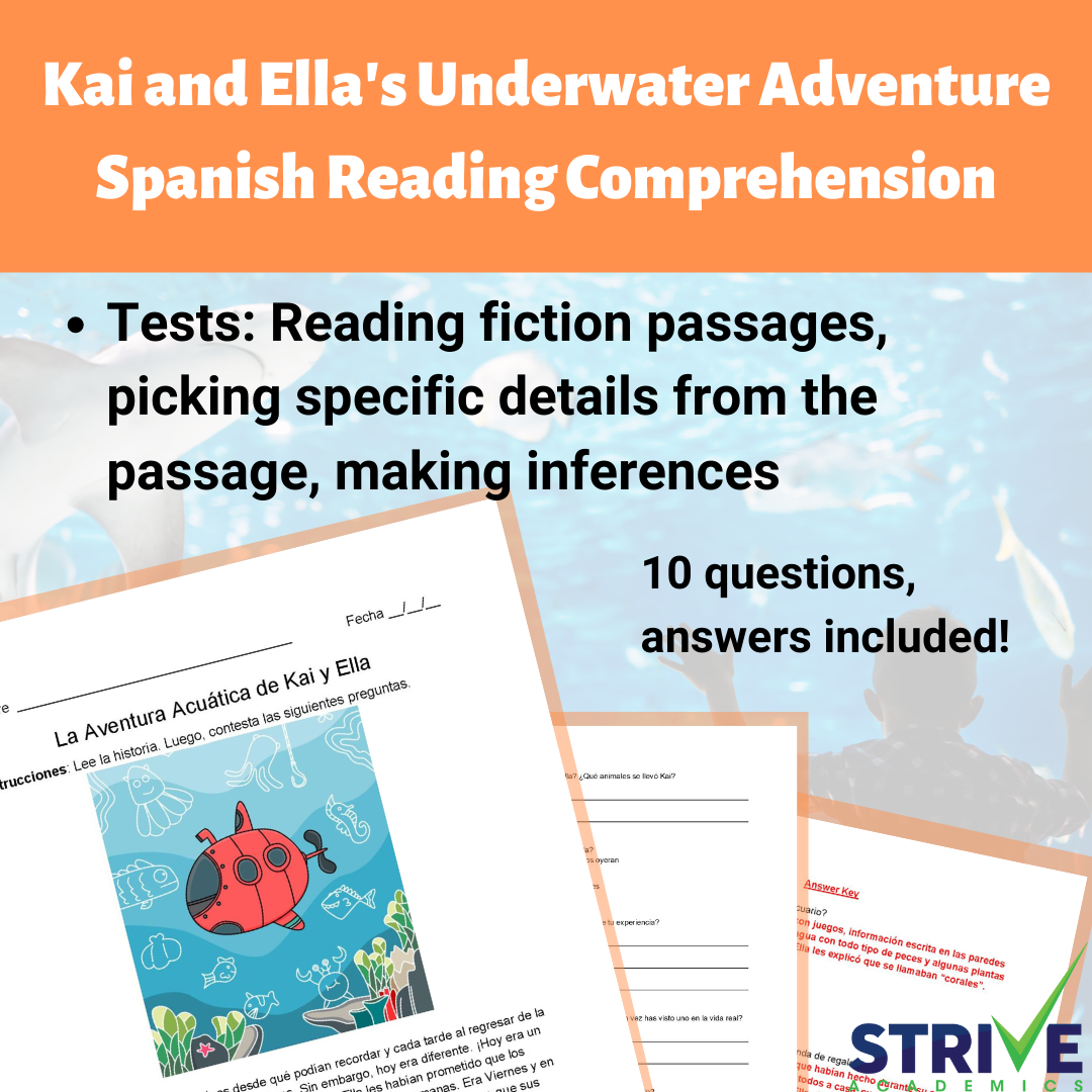 Kai And Ella s Underwater Adventure Spanish Fiction Reading Comp 