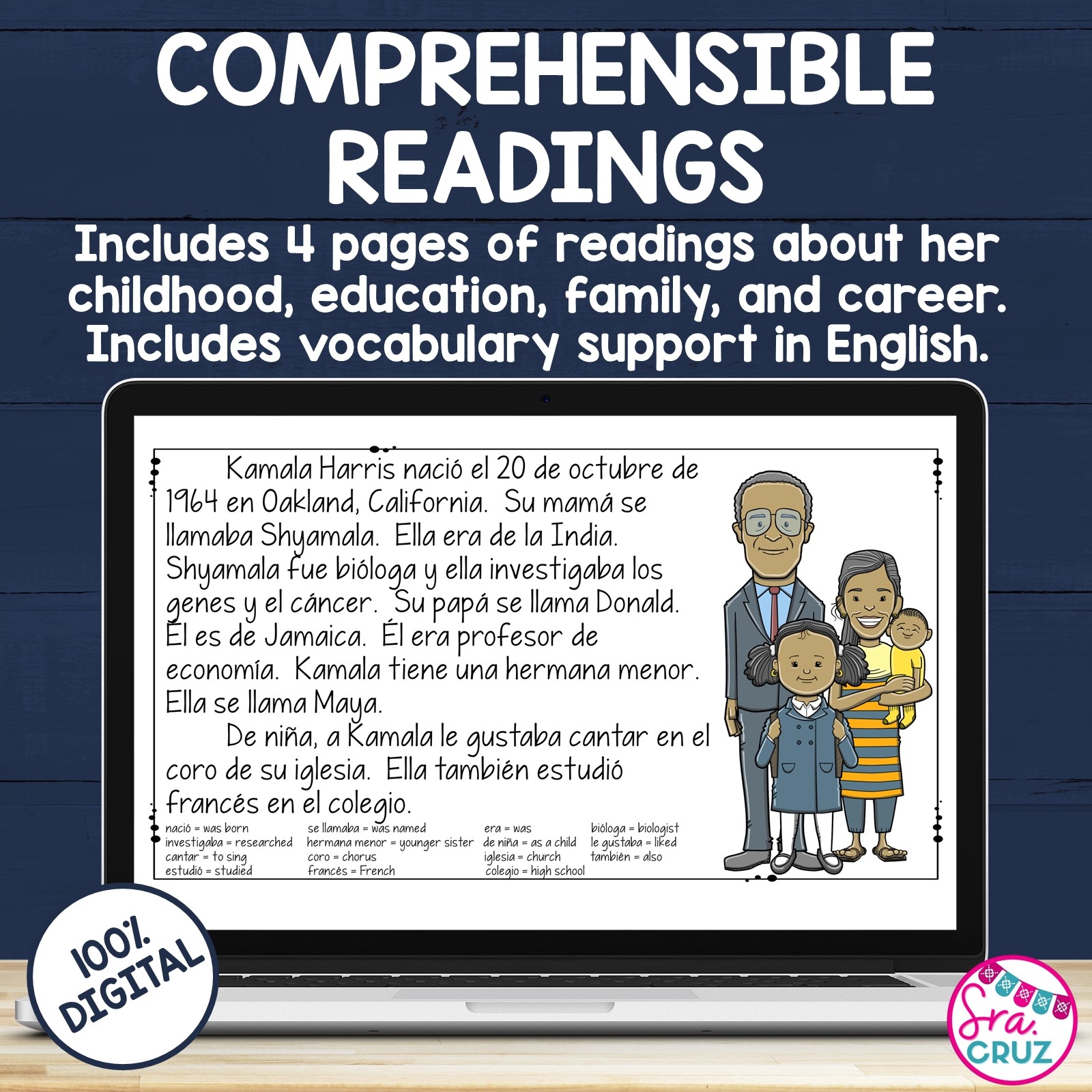 Kamala Harris Spanish Reading Comprehension Mystery Puzzle For 