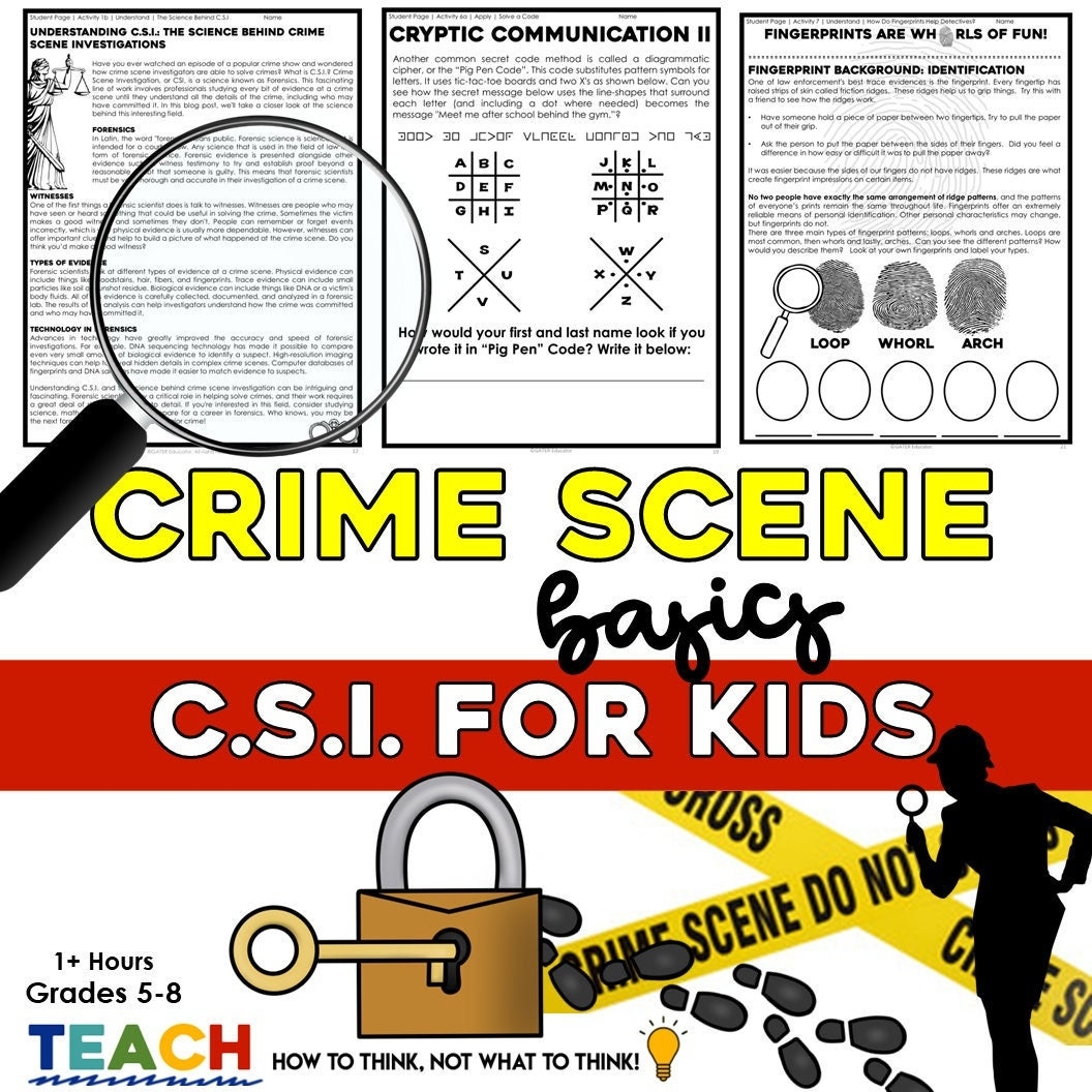 Kids Mystery Reading Comprehension Crime Scene Investigation For Beginners CSI For Homeschool Logic Puzzles CSI Themed Classroom Etsy