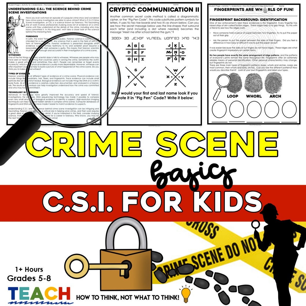 Kids Mystery Reading Comprehension Crime Scene Investigation For Beginners CSI For Homeschool Logic Puzzles CSI Themed Classroom Etsy