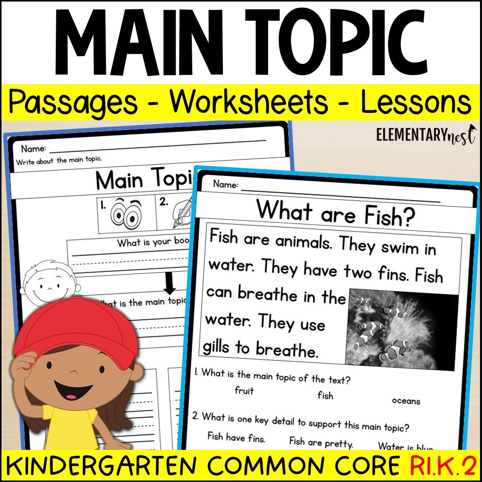 Kindergarten Main Topic And Key Details Worksheets RI K 2