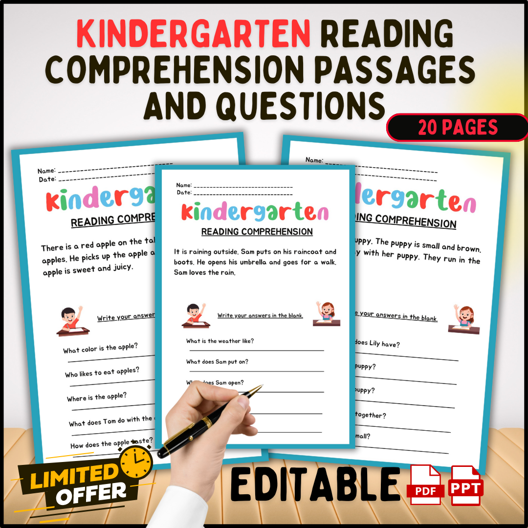 Kindergarten Reading Comprehension Worksheets Pdf