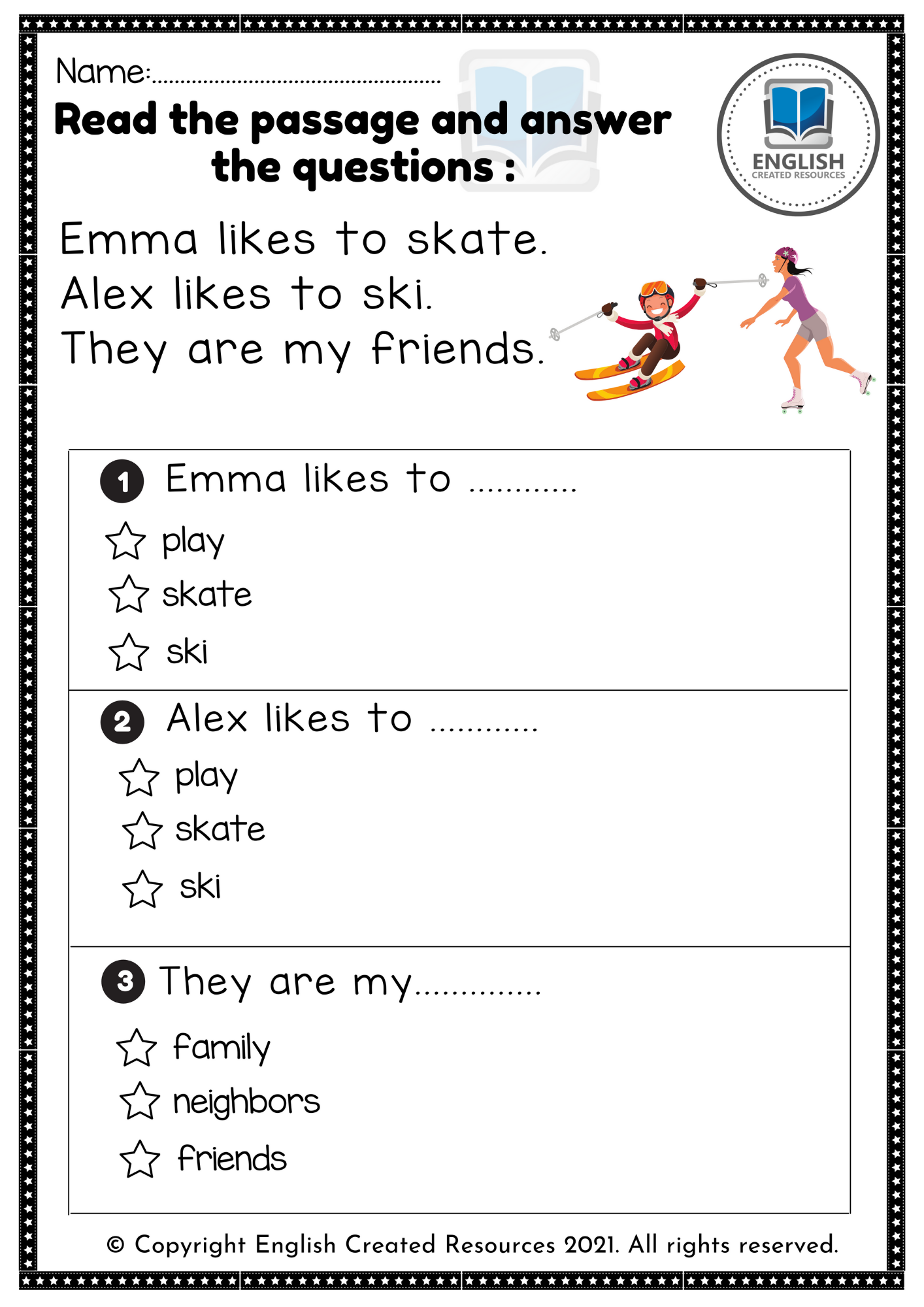 Reading Comprehension Worksheets For Kindergarten Pdf