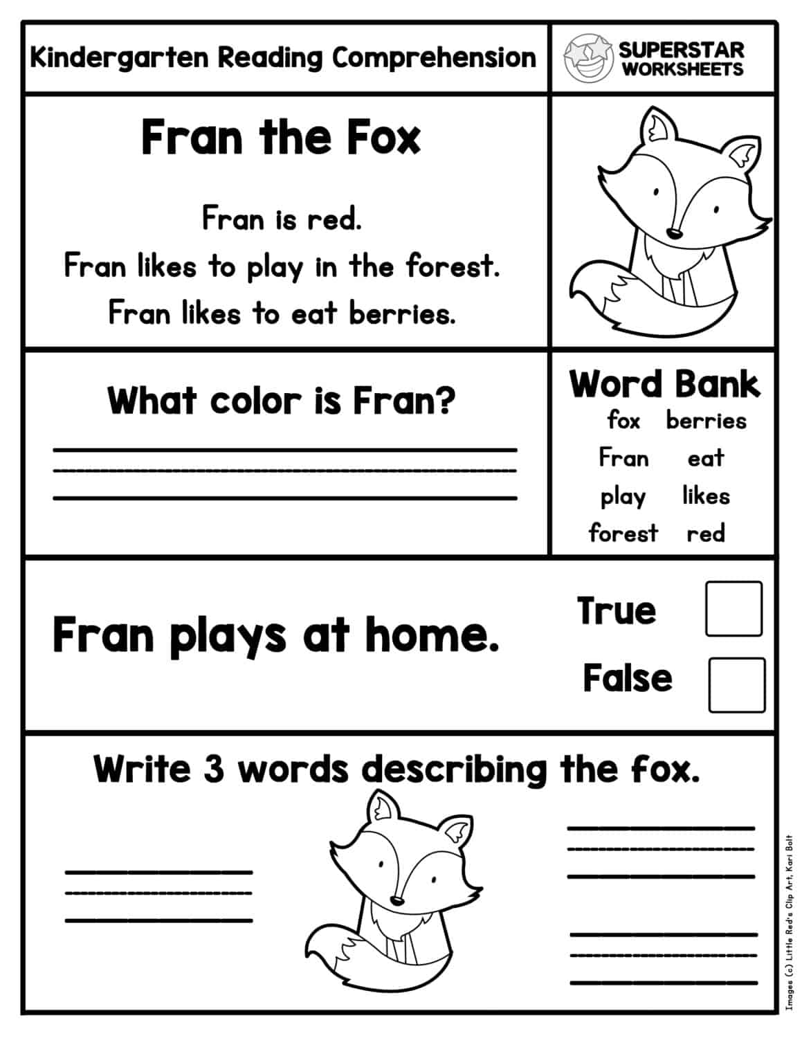 Pre Kindergartan Grade Reading Comprehension Worksheets