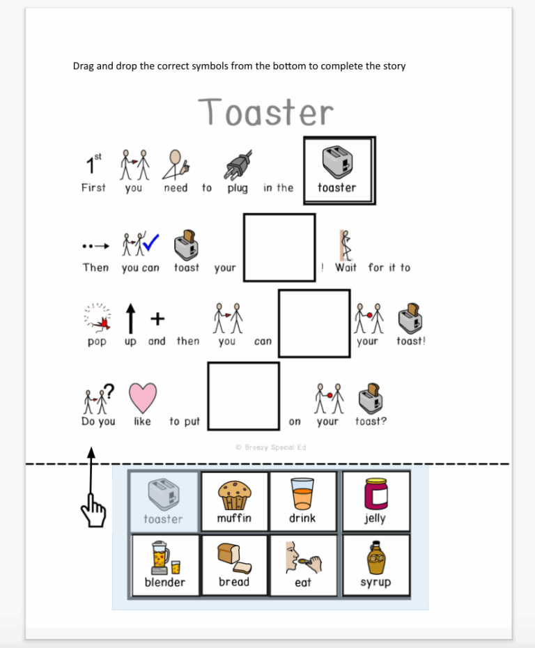 Kitchen Symbol Reading Comprehension For Autism Special Education Worksheets Library