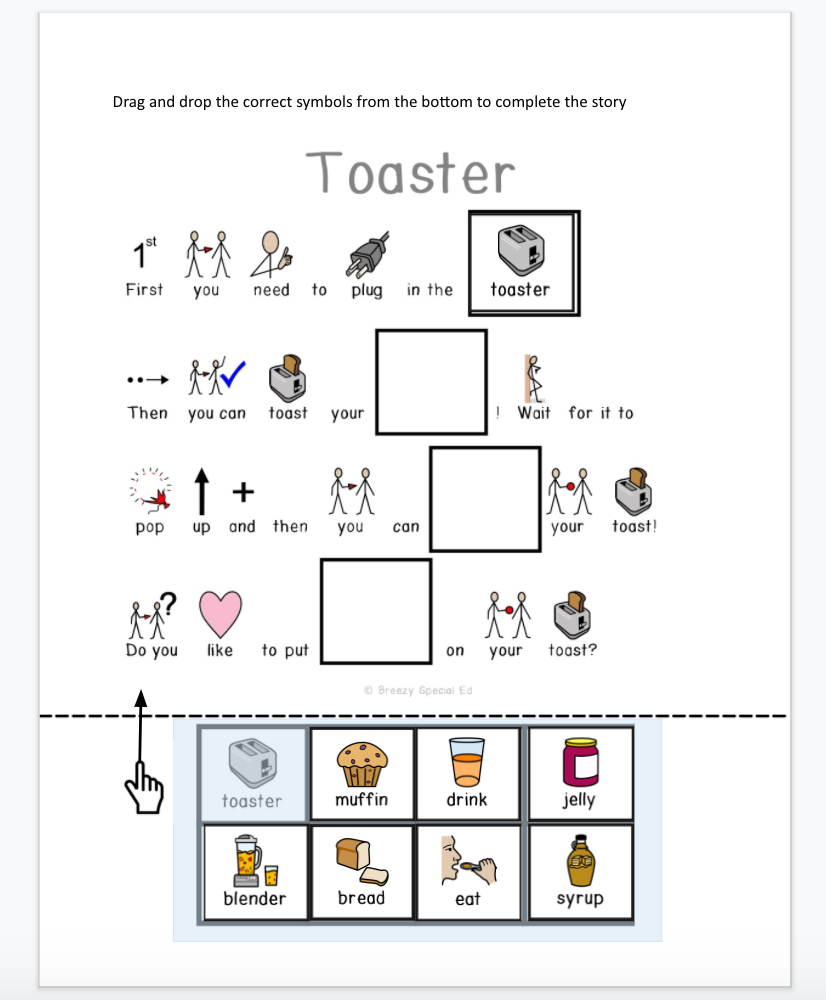 Kitchen Symbol Reading Comprehension For Autism Special Education Worksheets Library