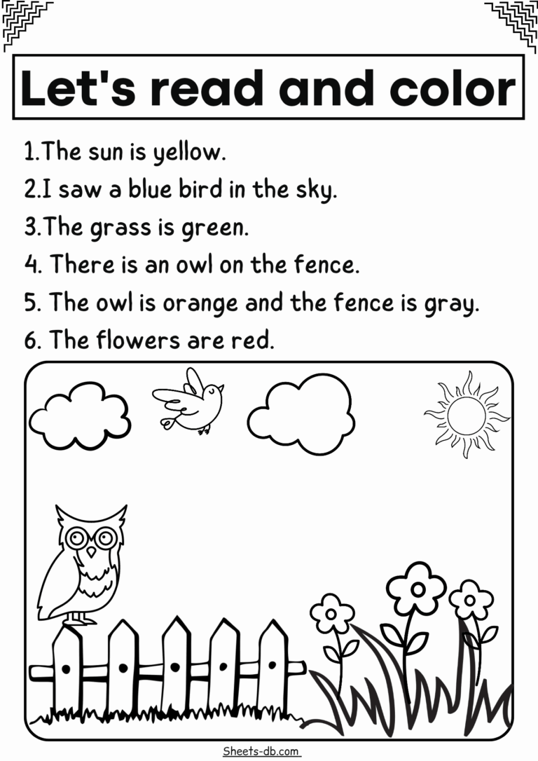 Let s Read And Color Sheets